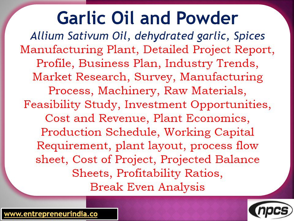 Garlic Oil and Powder TOC
