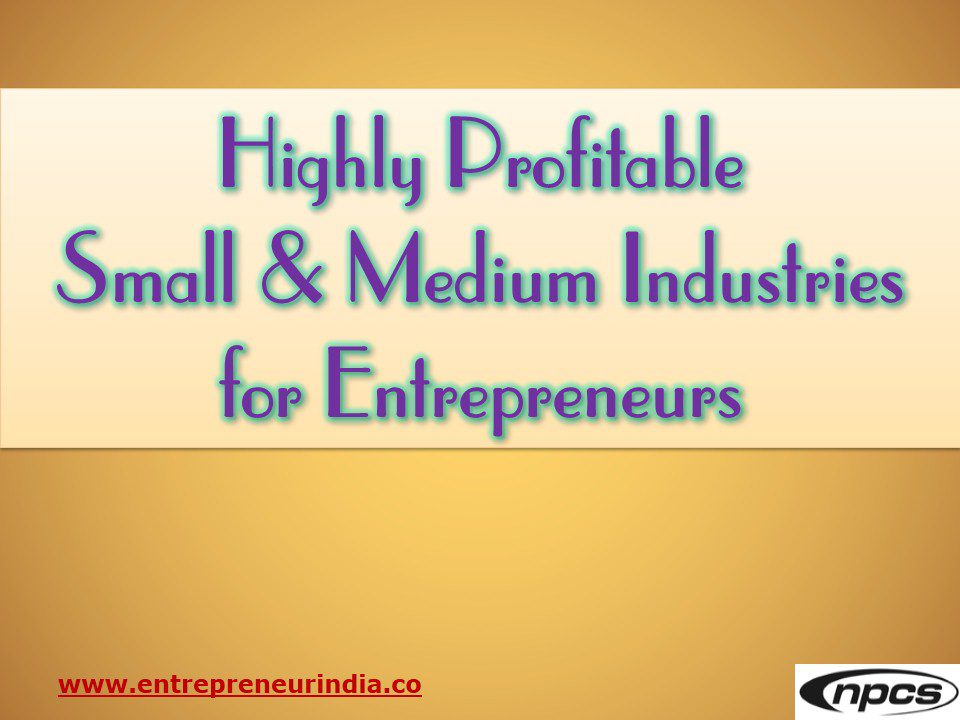Highly Profitable Small &amp; Medium Industries