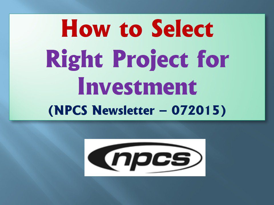 How to Select Right Project for Investment