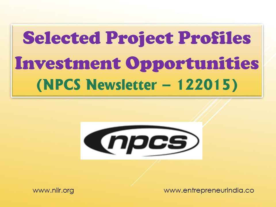 Selected Project Profiles - Investment Opportunities