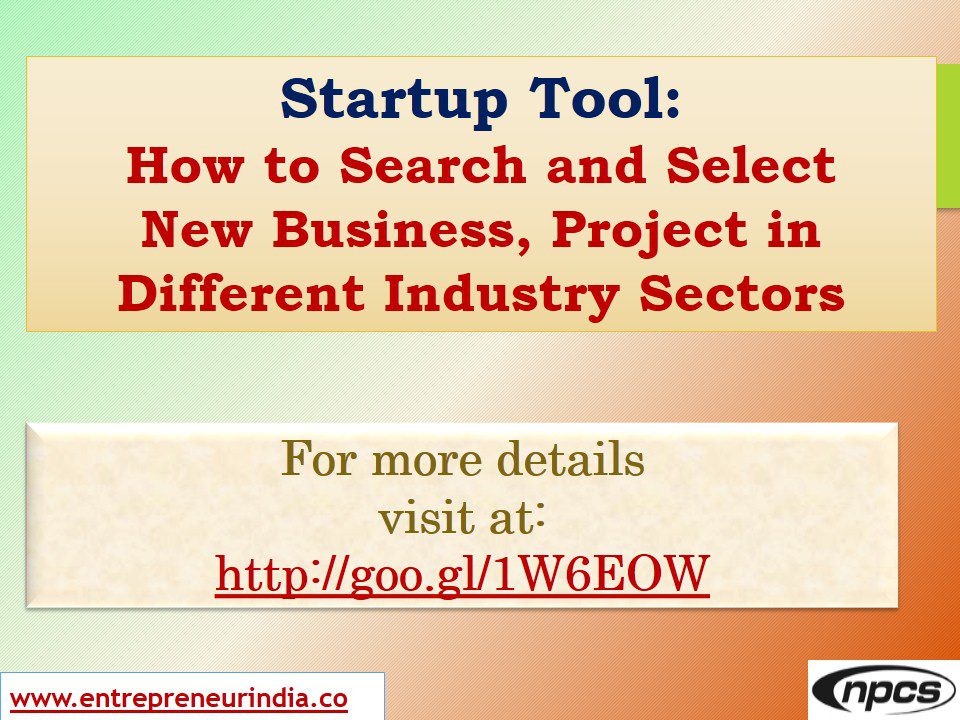 Startup tool How to Search and Select New Business