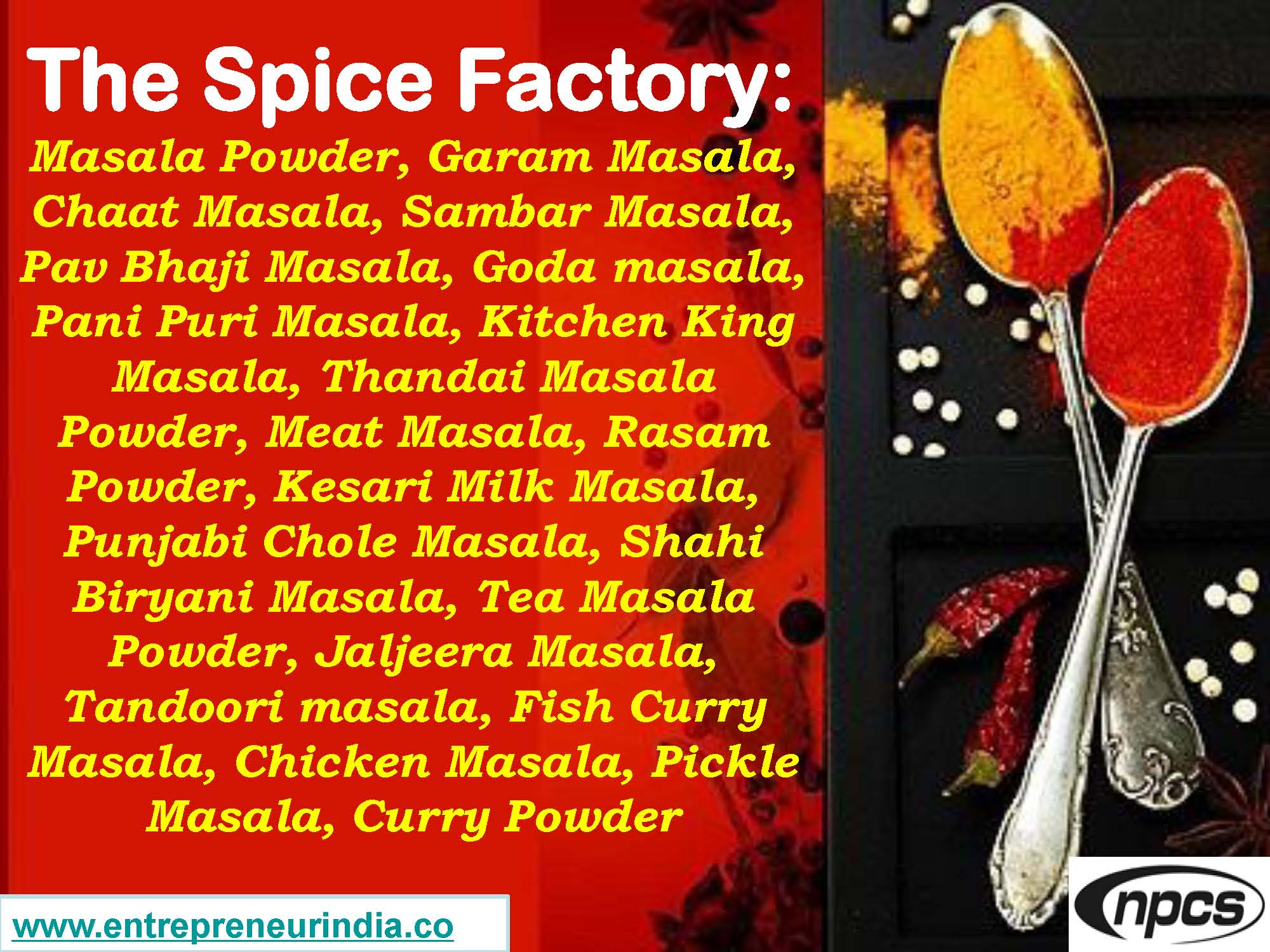 The Spice Factory Masala Powder, Garam Masala, Chaat Masala, Sambar Masala, Pav Bhaji Masala, Goda masala, Pani Puri Masala, Kitchen King Masala