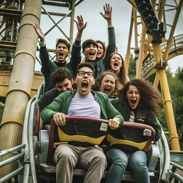 theme park entrance with family visitors in India