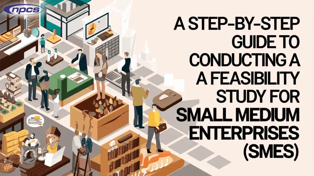 step-by-step feasibility study for SMEs showing market research, cost analysis and business planning