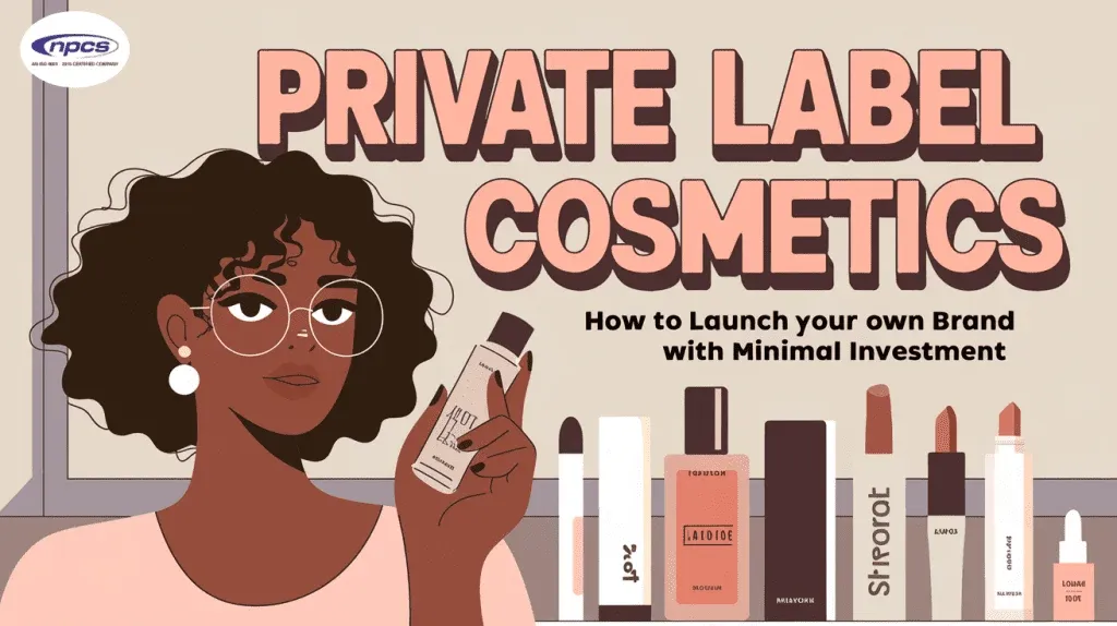 private label cosmetics brand development with custom packaging and minimal investment manufacturing