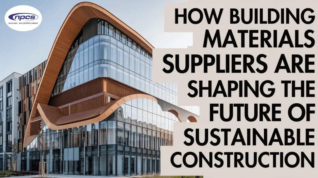 eco friendly building materials like recycled concrete, bamboo panels, and insulated concrete blocks supplied for sustainable construction